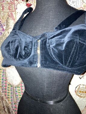 Guess Navy Velvet Choker Top